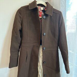 J Crew Women's Button Trench Coat Brown